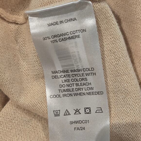 NWT Quince Organic Cotton & Cashmere Blend Ruana Shawl Wrap in Oatmeal, OS - Picture 6 of 7